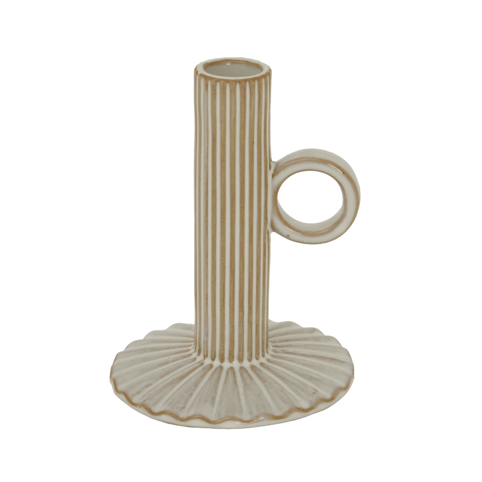 Alora Ceramic Taper Candle Holder With Handle_1227
