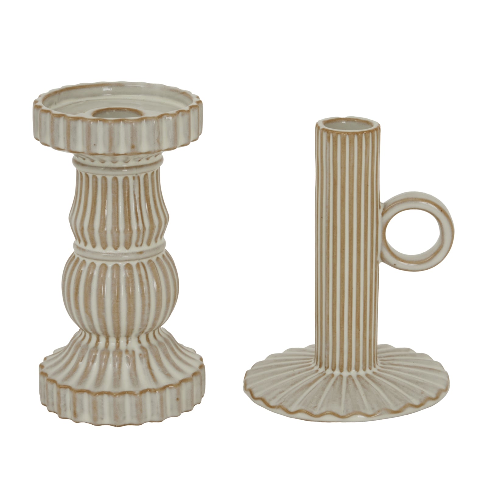 Alora Ceramic Taper Candle Holder With Handle_1228