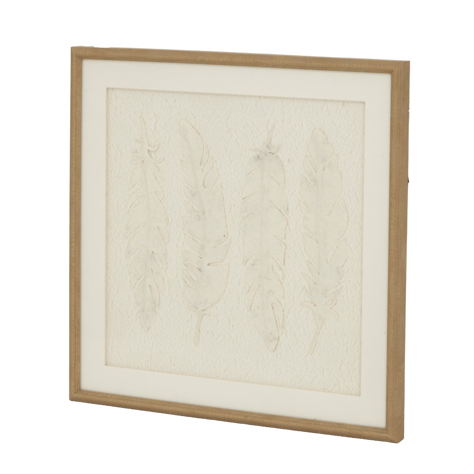Alta White Feathers Art Mounted In Beaded Frame_3702