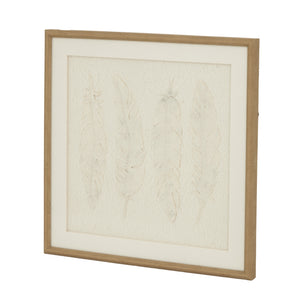 Alta White Feathers Art Mounted In Beaded Frame_3702