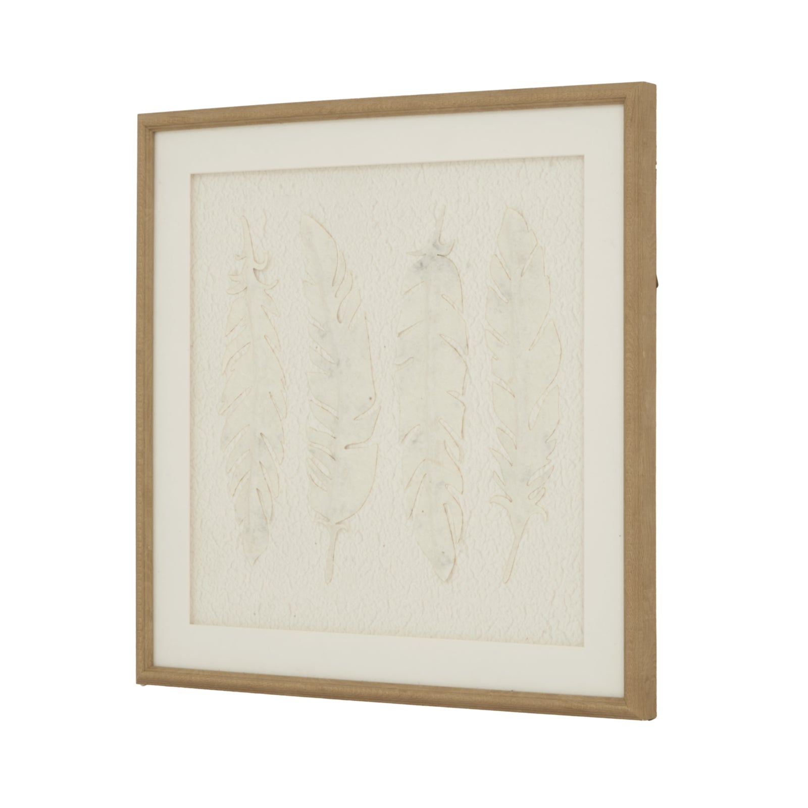 Alta White Feathers Art Mounted In Beaded Frame_3703