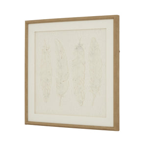 Alta White Feathers Art Mounted In Beaded Frame_3703