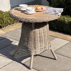 Amalfi Collection Outdoor Bistro Table With Wood Top_21