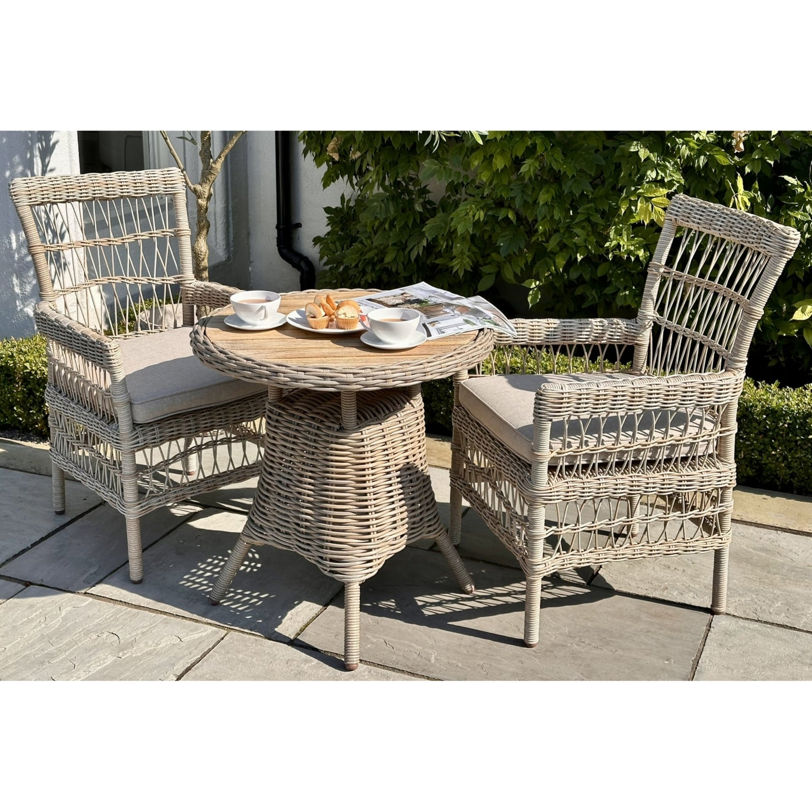 Amalfi Collection Outdoor Bistro Table With Wood Top_22