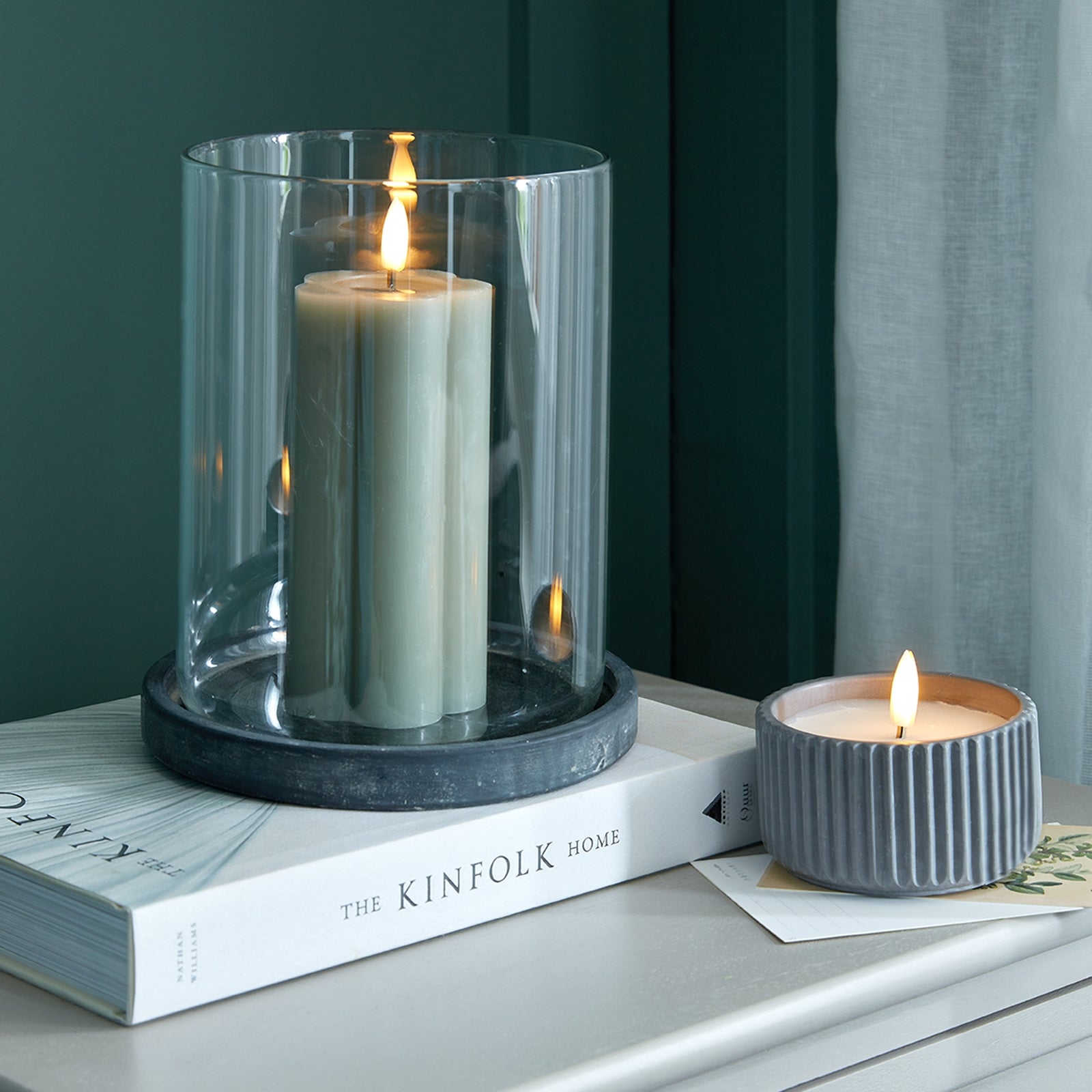 Amalfi Grey Hurricane Lantern_689