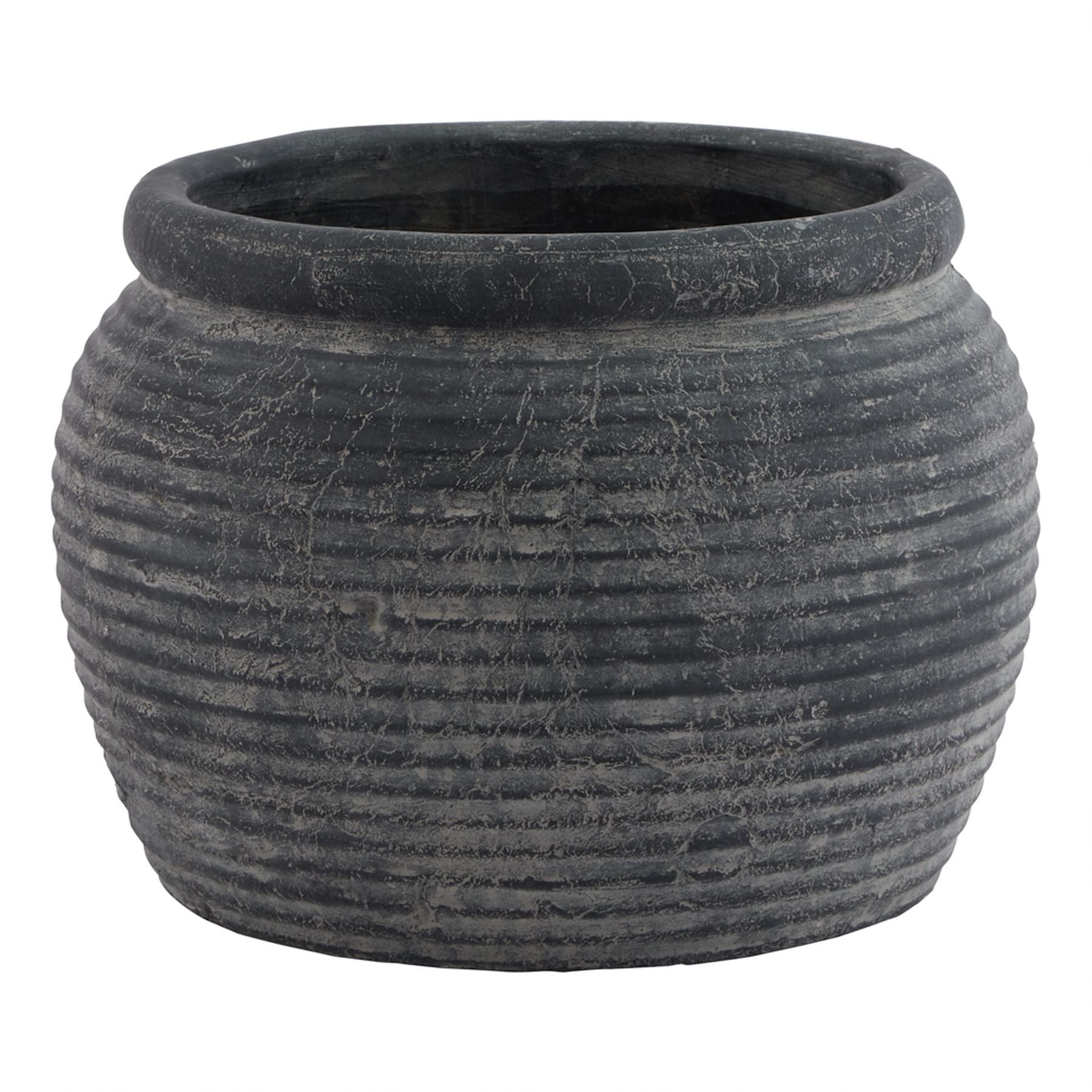 Amalfi Grey Rimmed Plant Pot_1259