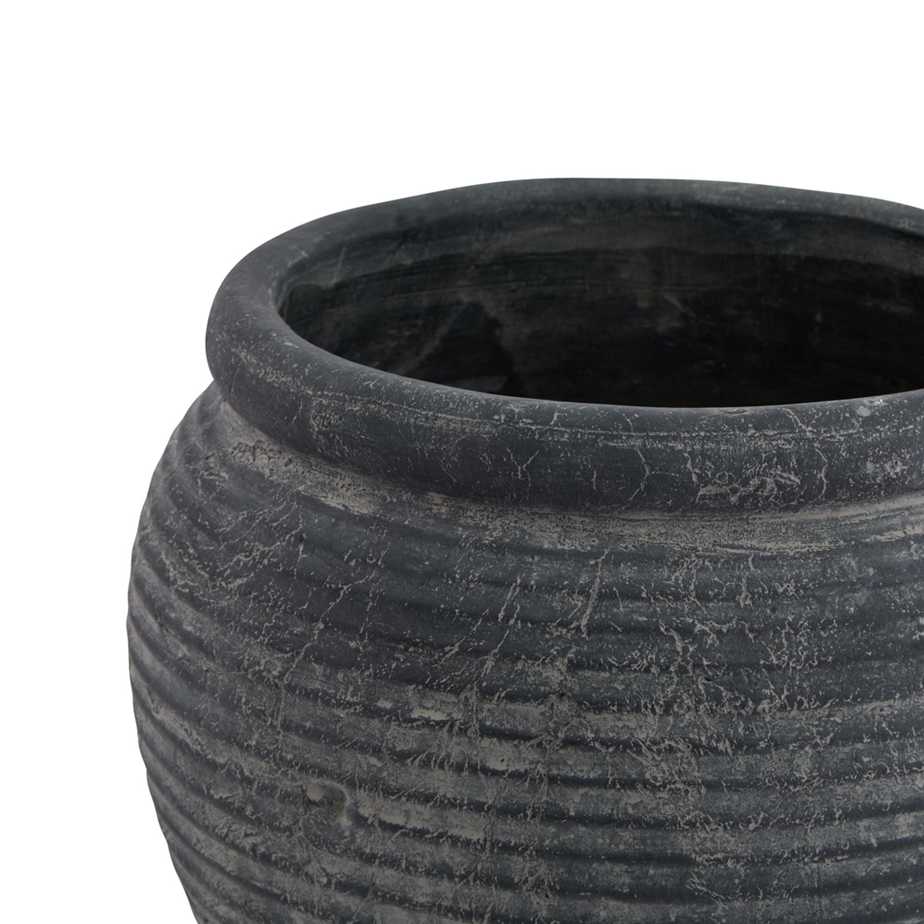Amalfi Grey Rimmed Plant Pot_1241