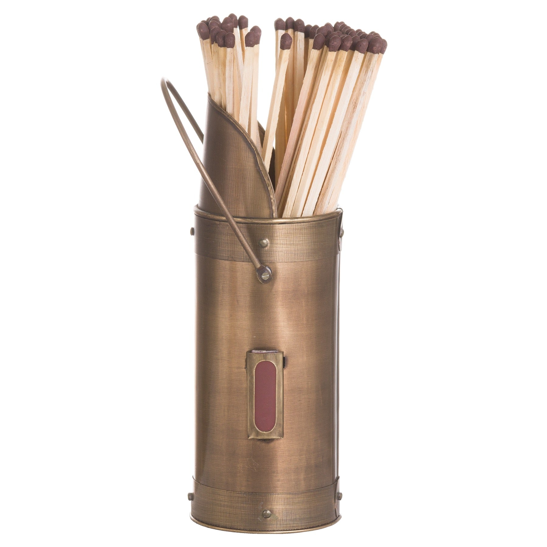 Antique Bronze Matchstick Holder With 60 Matches_4246