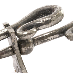 Antique Pewter Crook Handled Hearth Tidy_4258