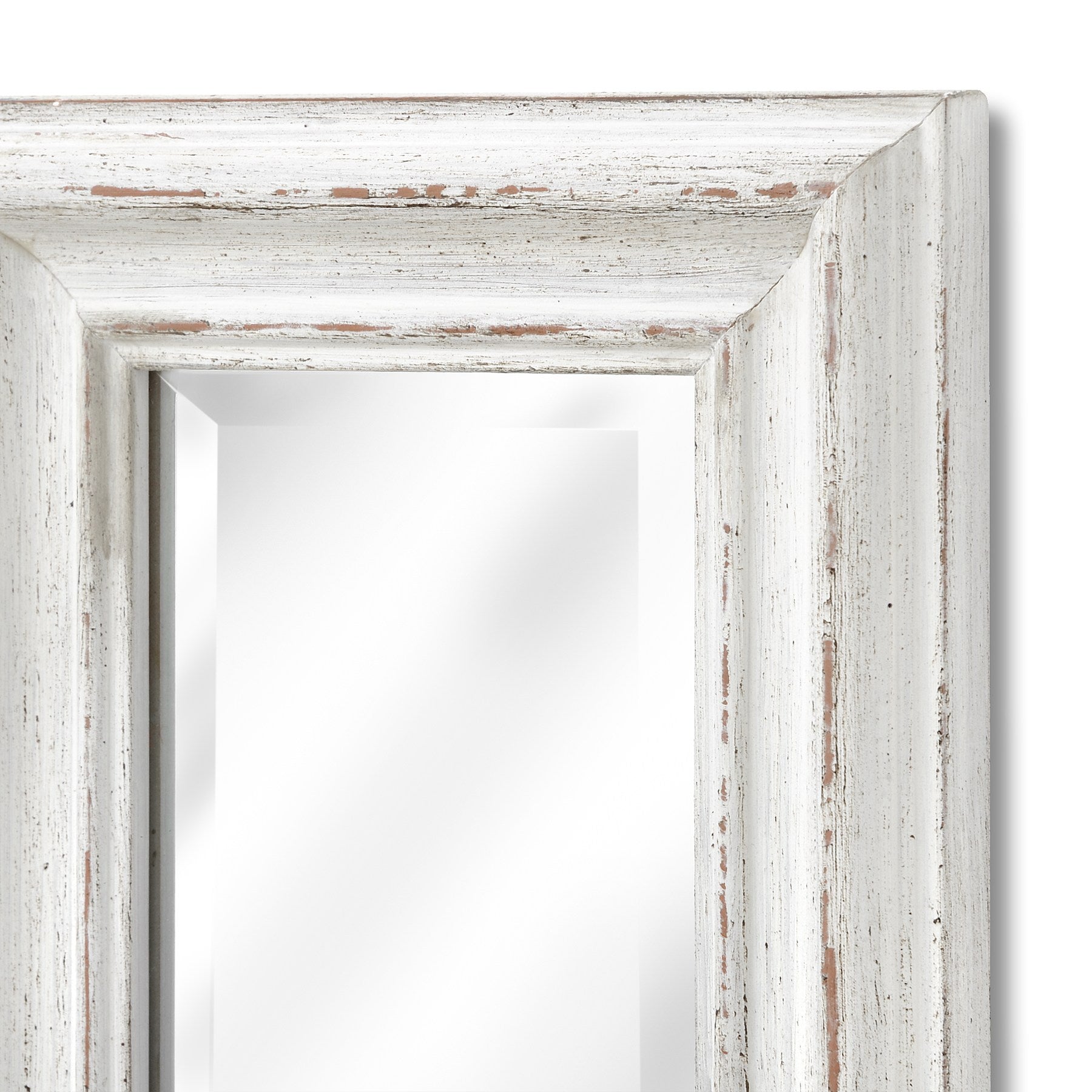 Antique White Frame Narrow Wall Mirror_4101