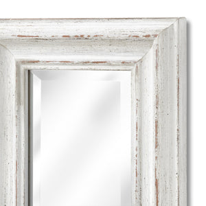 Antique White Frame Narrow Wall Mirror_4101