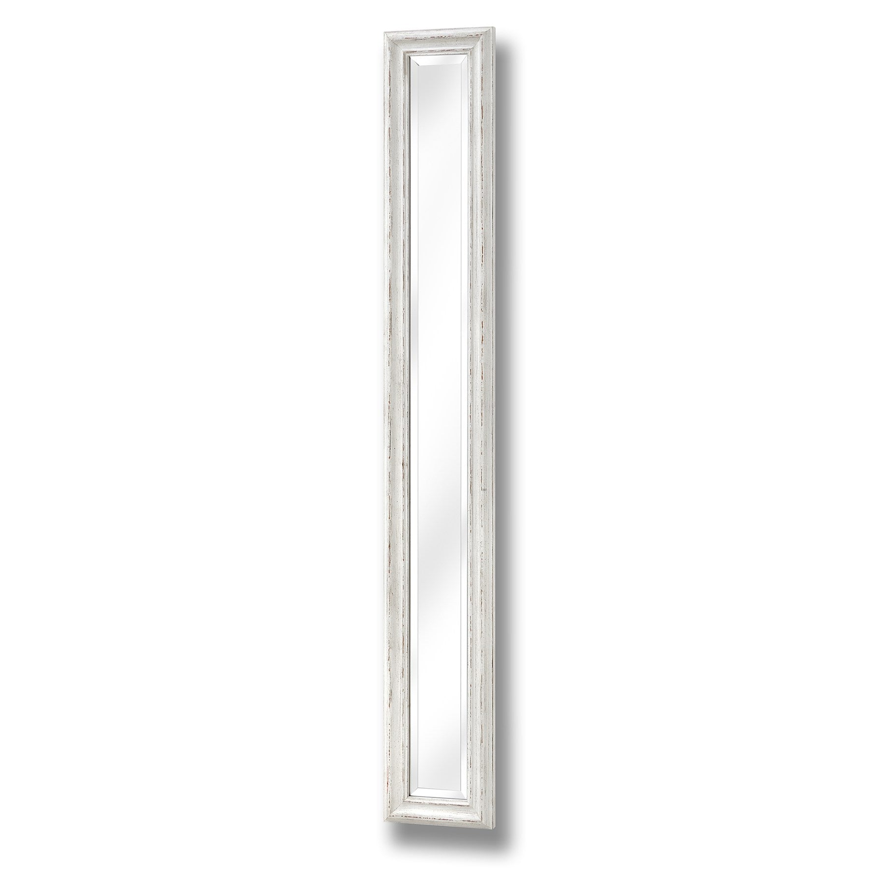 Antique White Frame Narrow Wall Mirror_4100