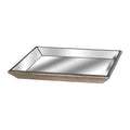 Astor Distressed Mirrored Square Tray W/Wooden Detailing Lge_1344