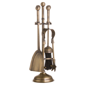 Ball Topped Companion Set In Antique Brass_4271