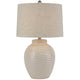 Basketweave Ceramic Table Lamp With Linen Shade_732