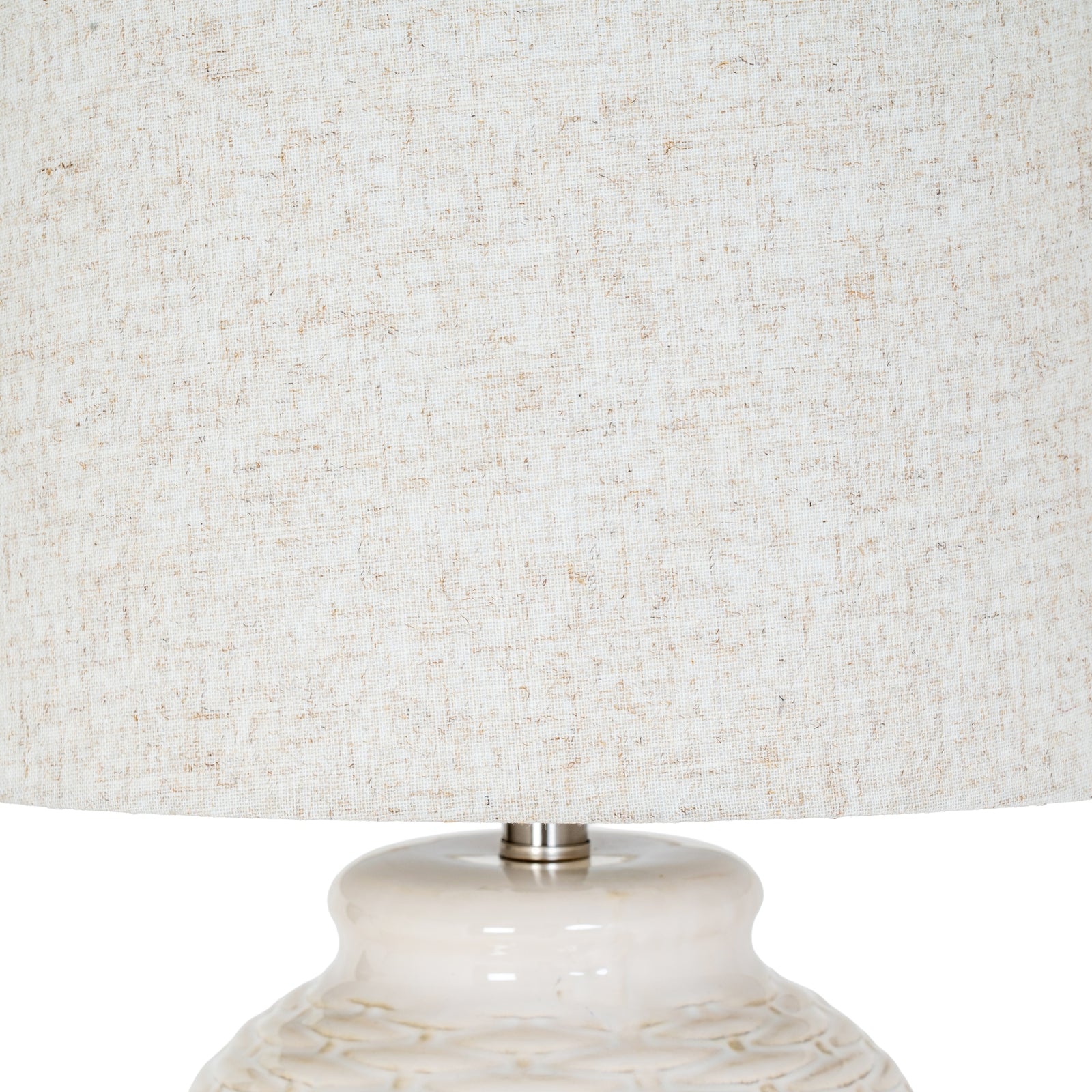 Basketweave Ceramic Table Lamp With Linen Shade_735