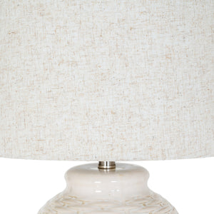Basketweave Ceramic Table Lamp With Linen Shade_735