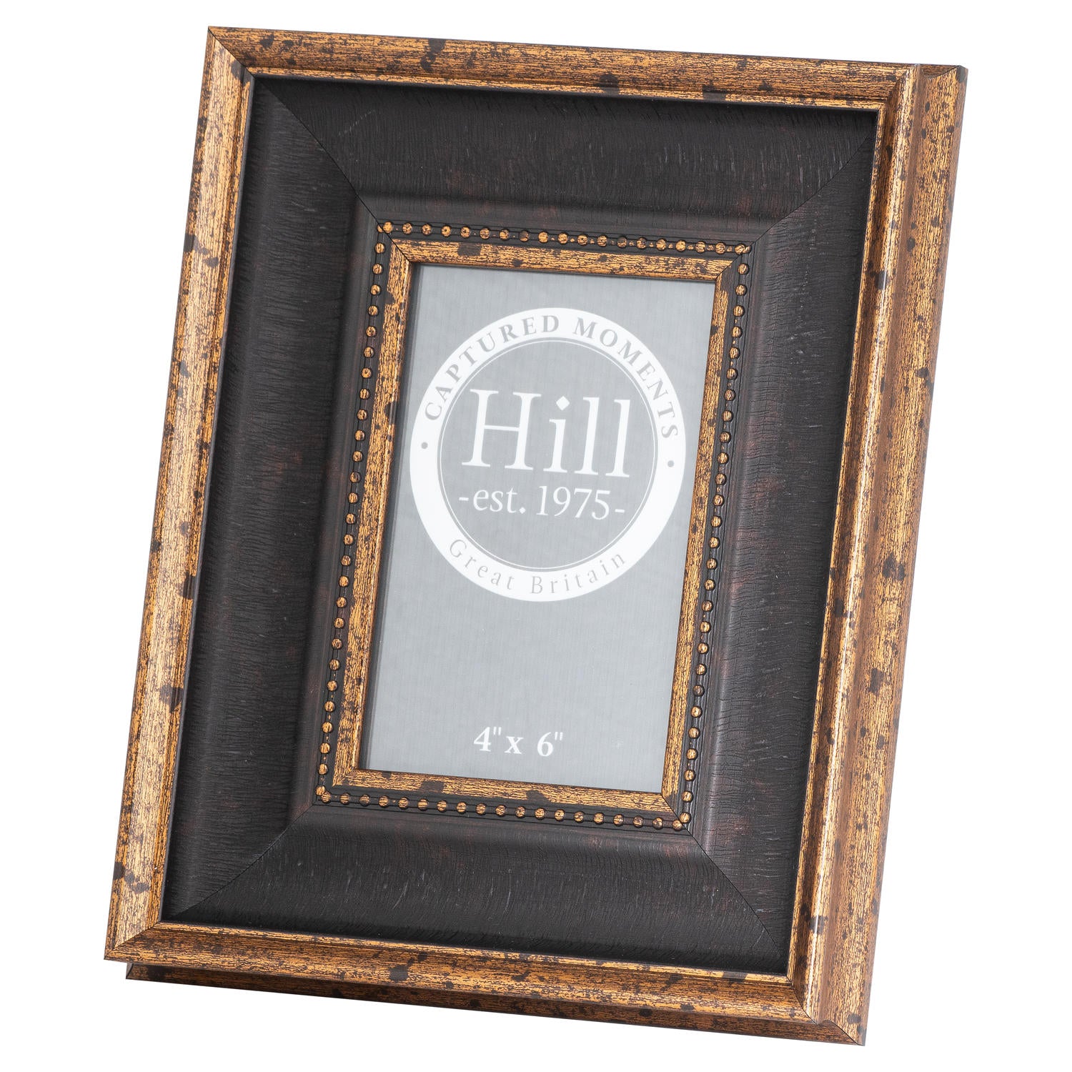 Black  Antique Gold Beaded 4X6 Photo Frame_1402