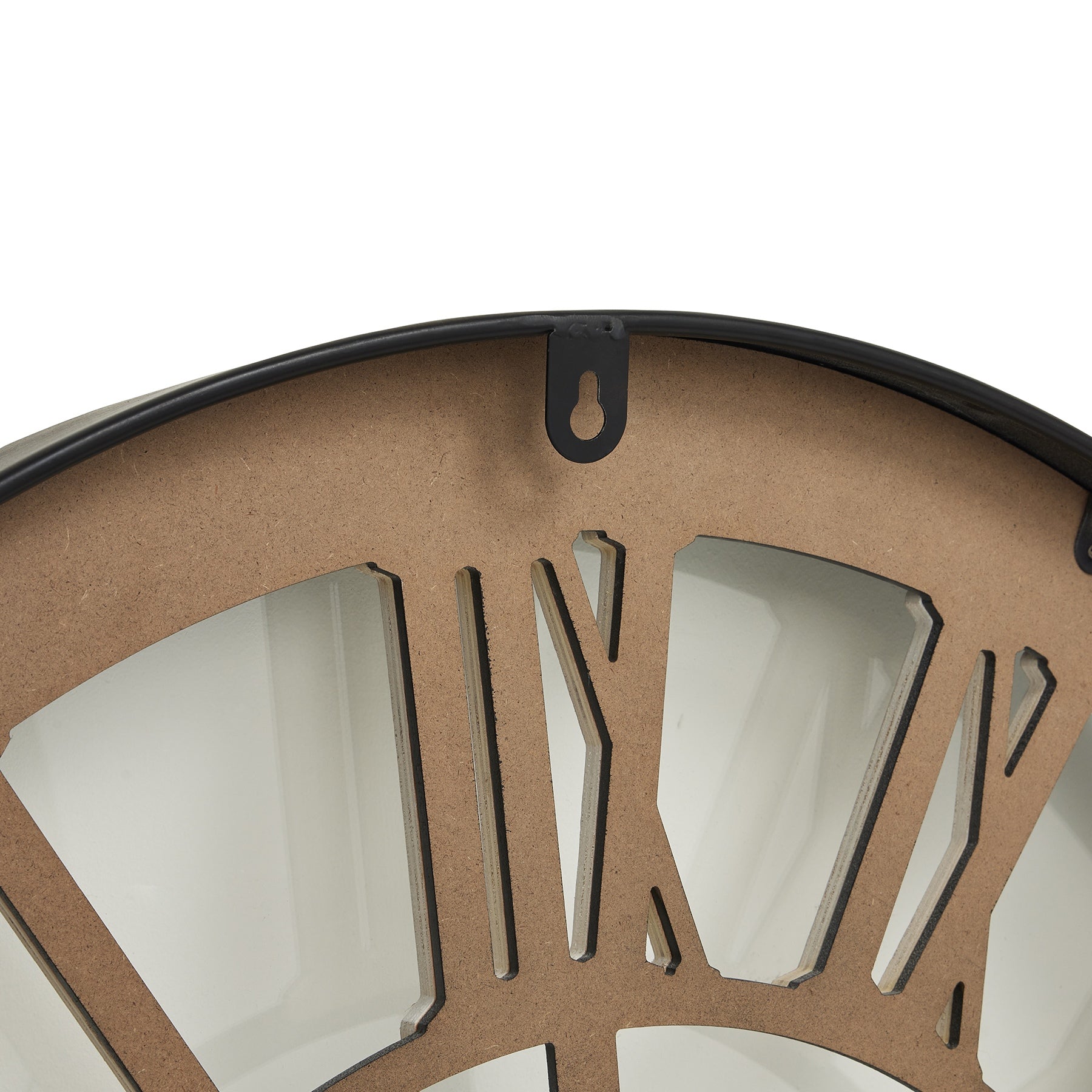 Black Framed Skeleton Clock With White Roman Numerals [cid:21070-a]
