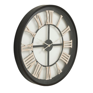 Black Framed Skeleton Clock With White Roman Numerals [cid:21070]