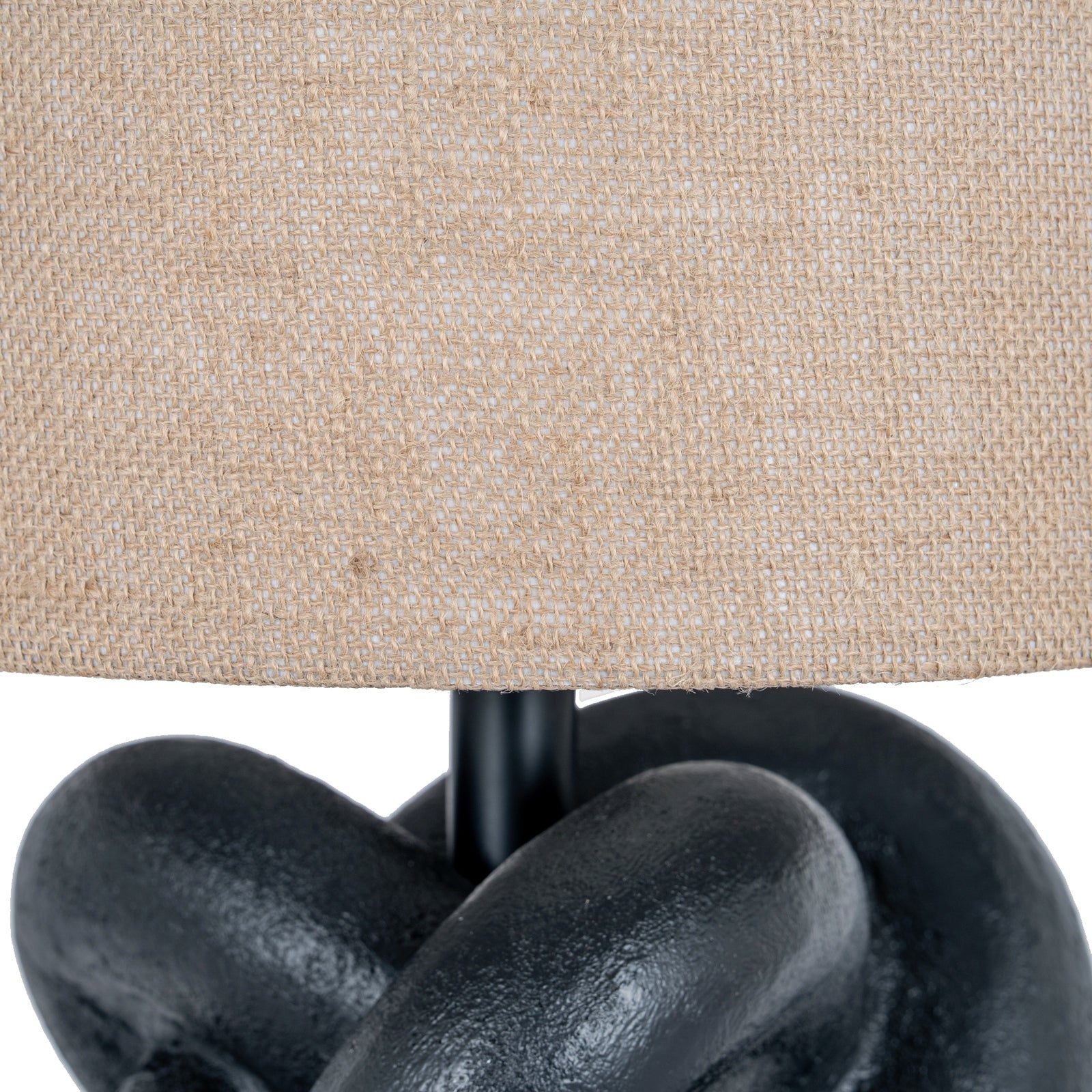 Black Knot Table Lamp With Hessian Shade [cid:24681-b]