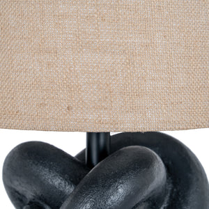 Black Knot Table Lamp With Hessian Shade [cid:24681-b]