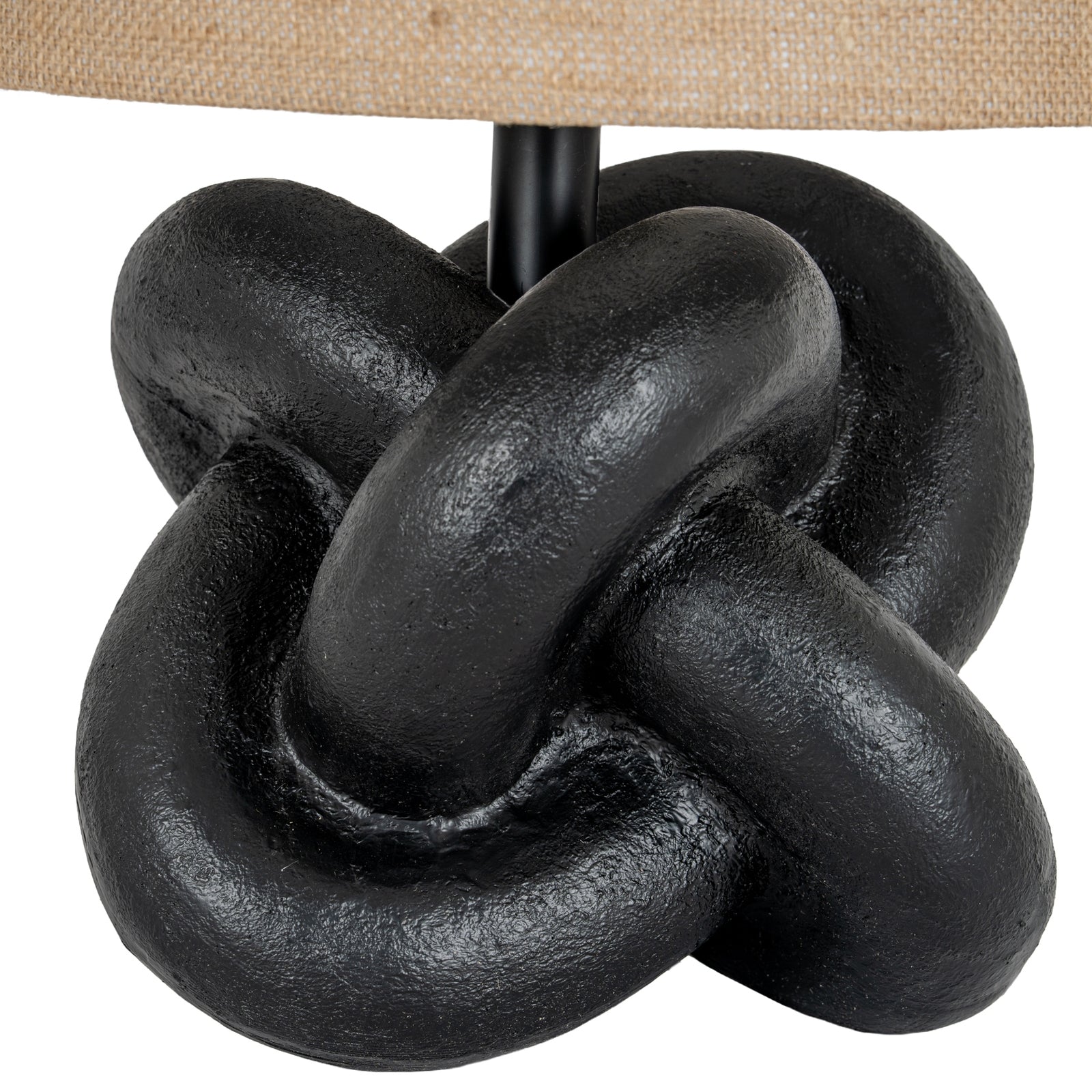 Black Knot Table Lamp With Hessian Shade [cid:24681-c]
