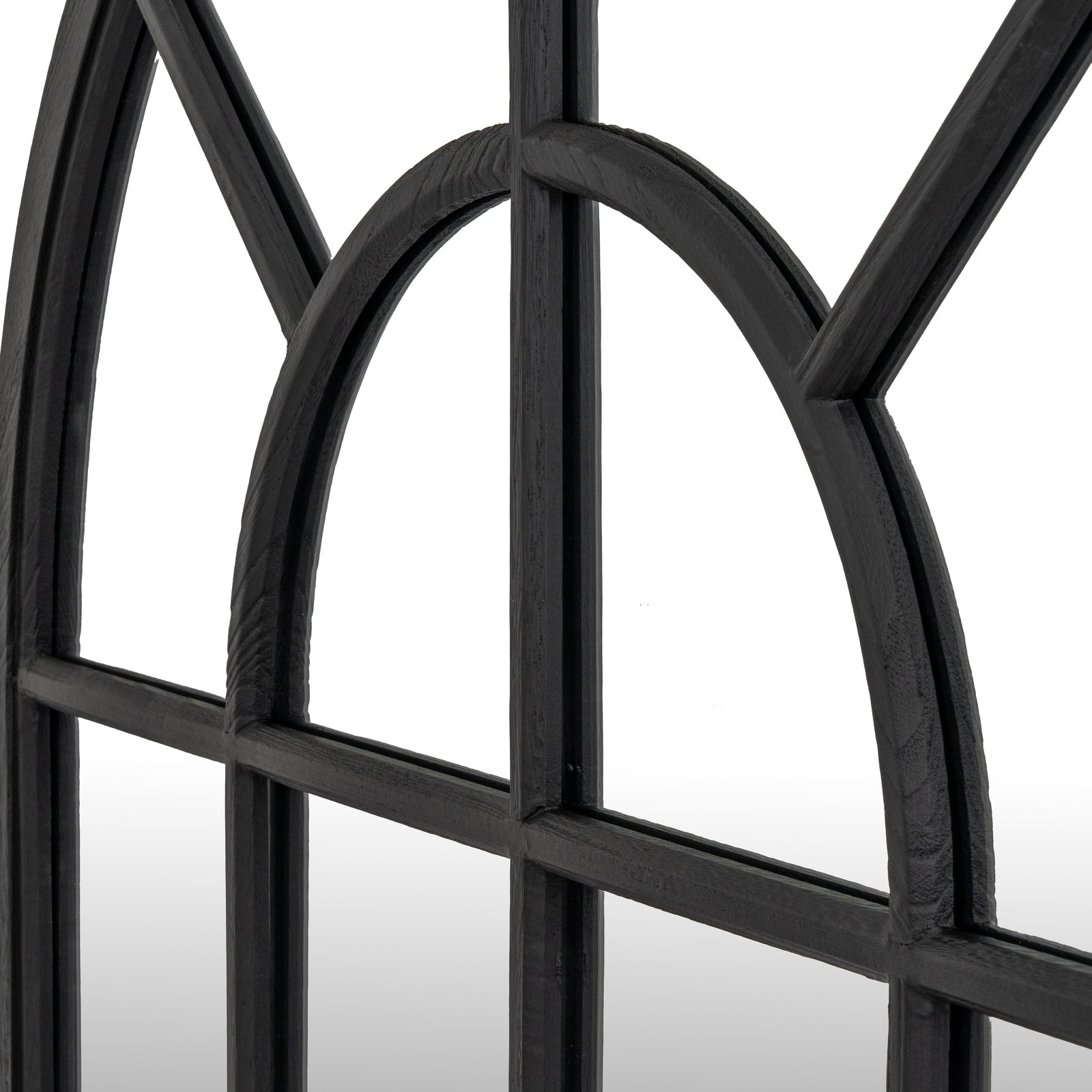 Black Wood Arched Window Mirror_4112