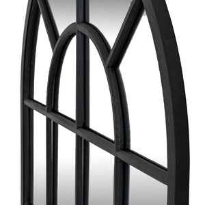Black Wood Arched Window Mirror_4110