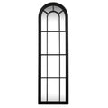 Black Wood Tall Arched Window Mirror_4123