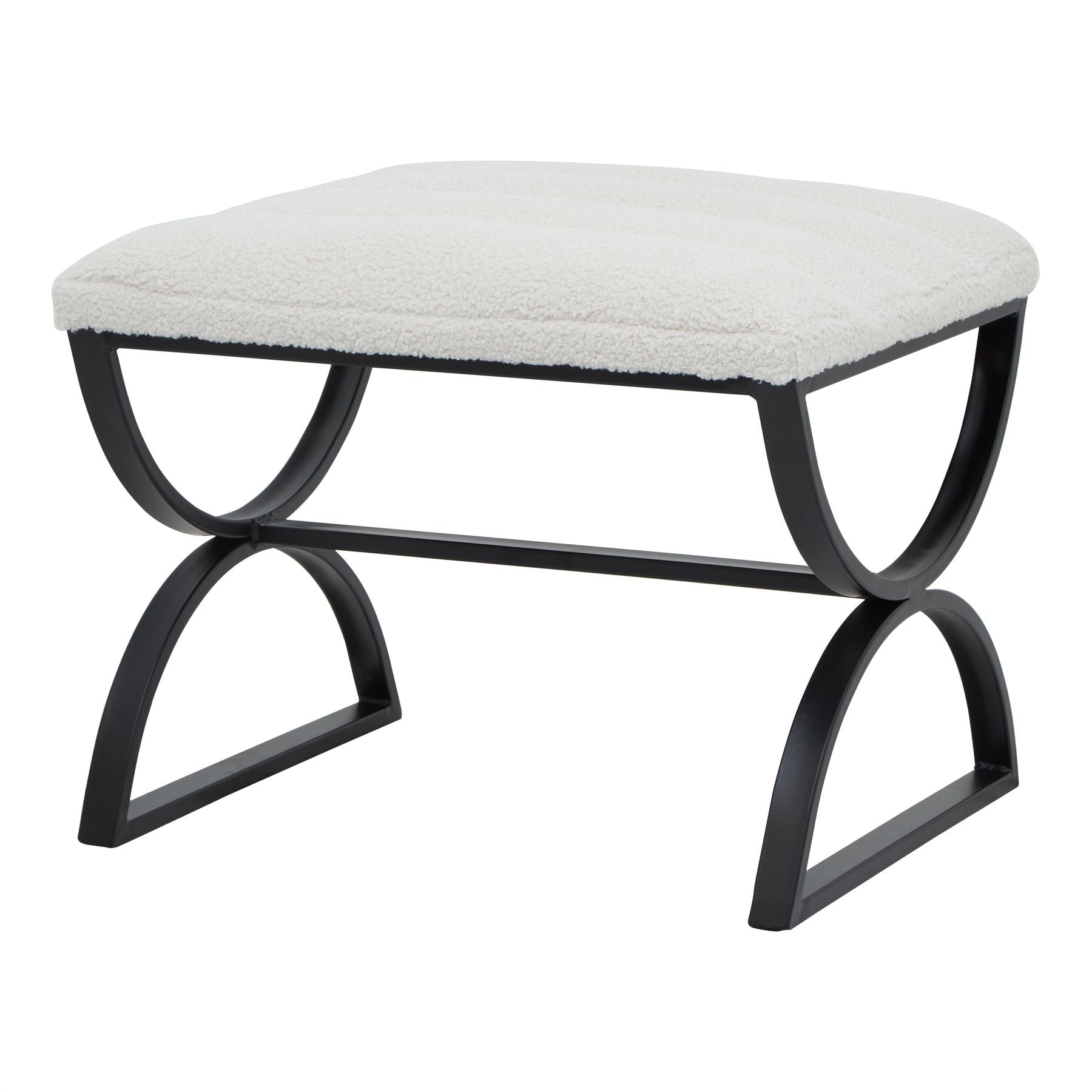 Boucle Ribbed Foot Stool_161