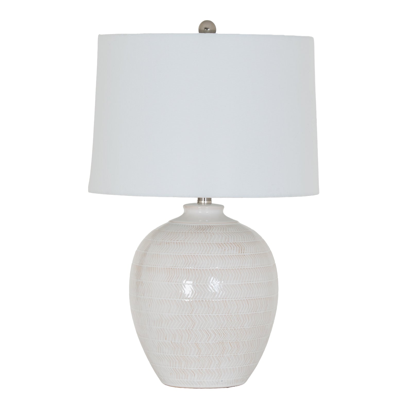 Chevronne Ceramic Table Lamp With Linen Shade_747