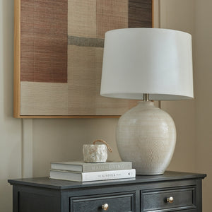 Chevronne Ceramic Table Lamp With Linen Shade_748