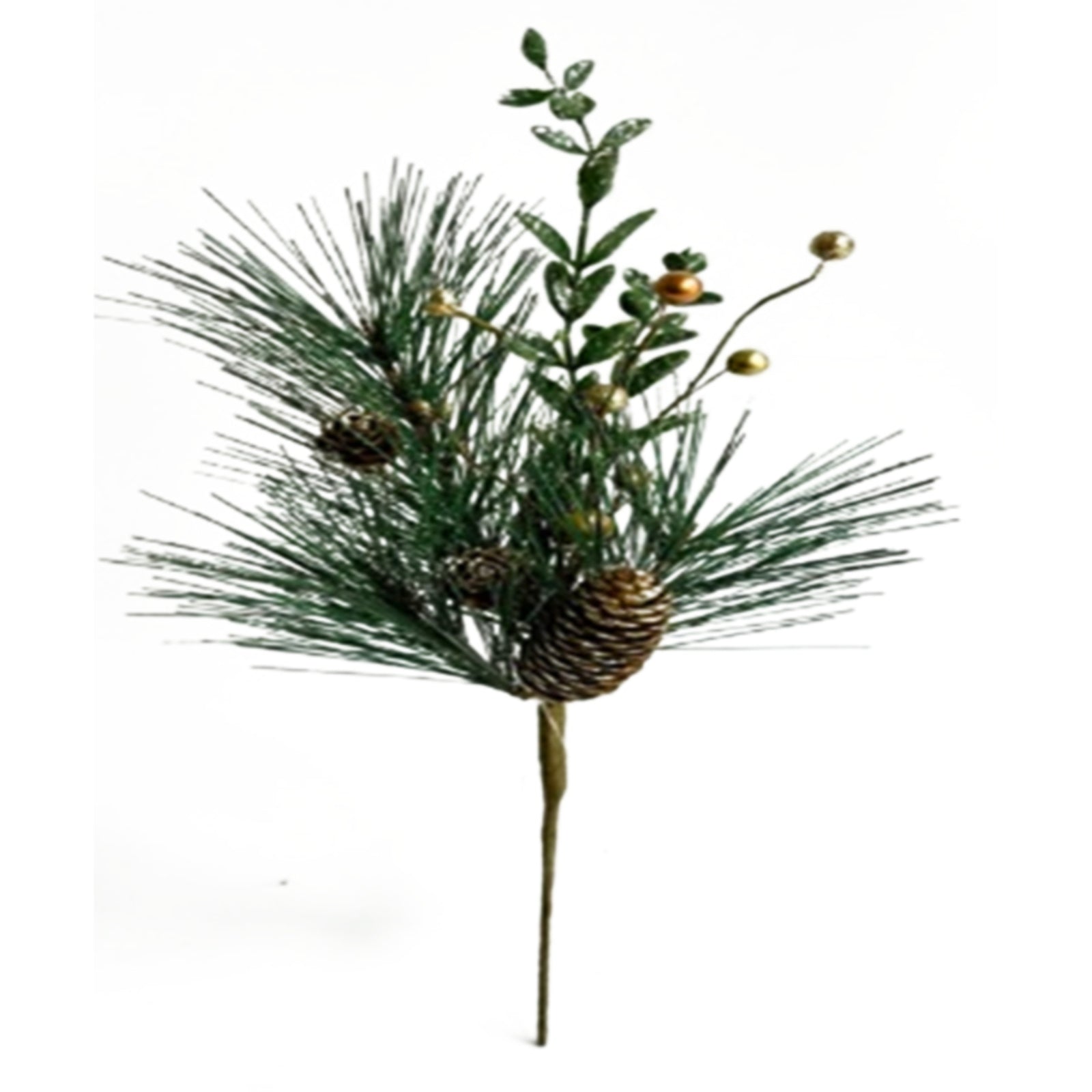 Christmas Soft Gold Spray With Pinecones_4562