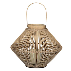 Cone Wicker Lantern With Glass Holder_760