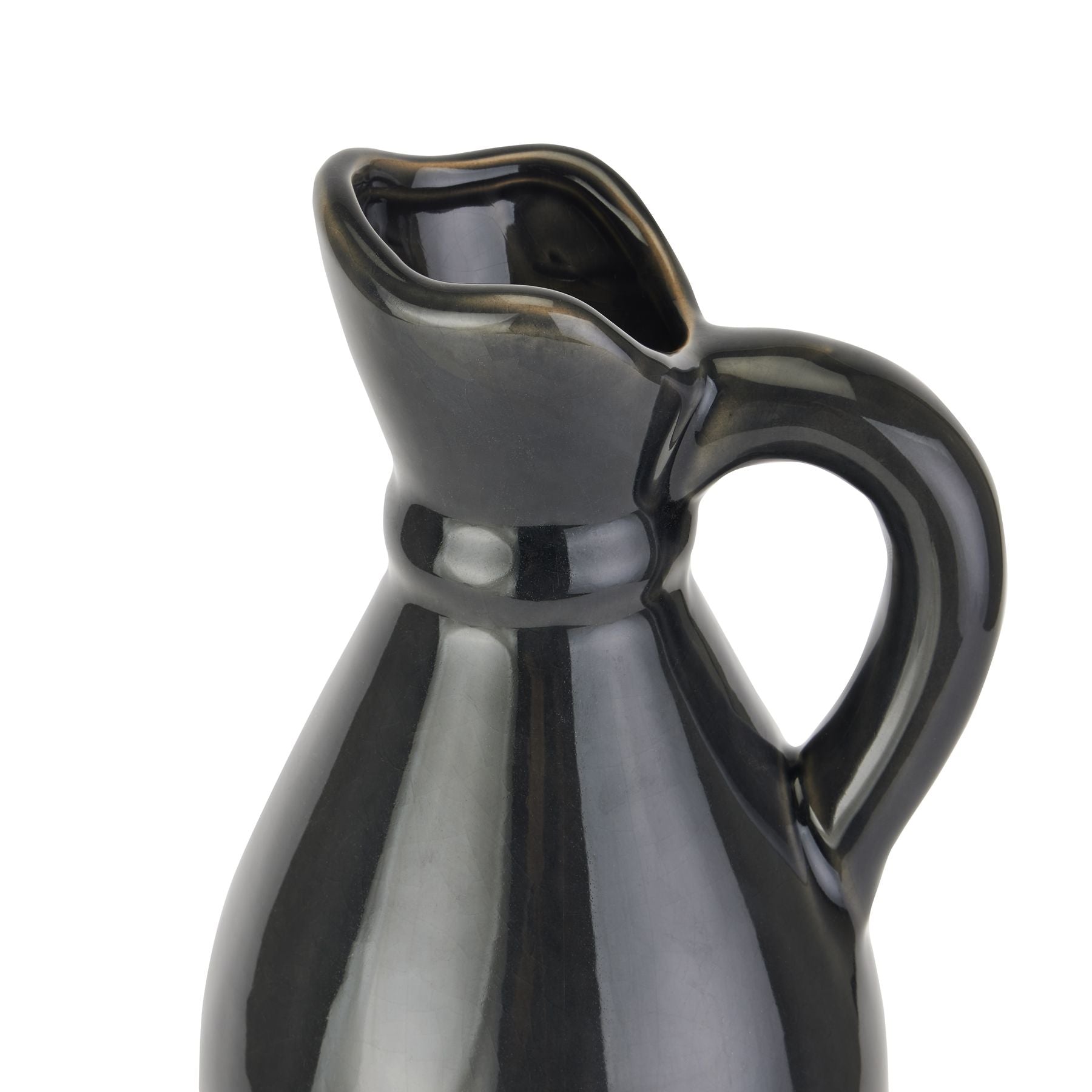 Decorative Tall Navy Stoneware Jug_1655