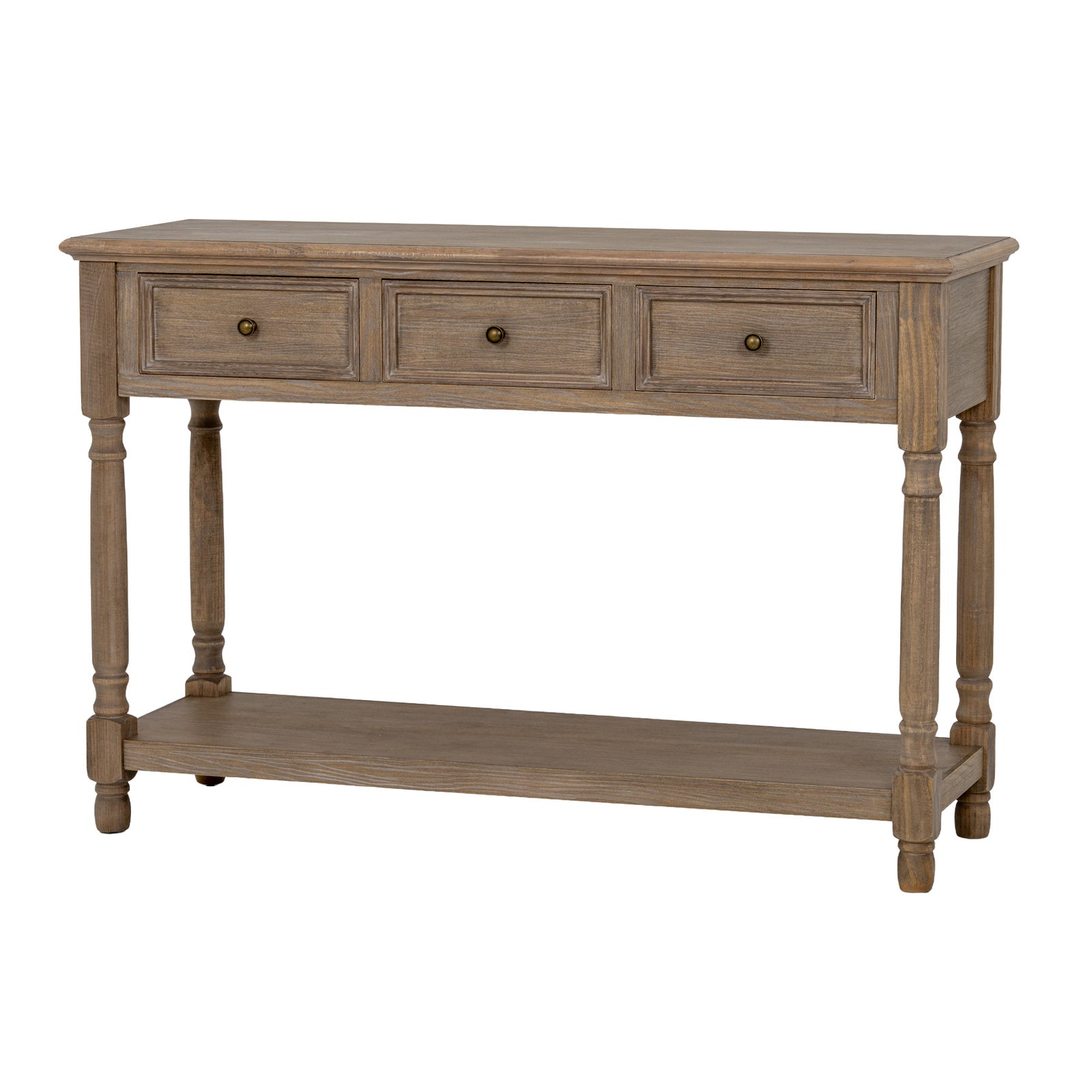 Delphine Collection 3 Drawer Console With Shelf [cid:24664-b]