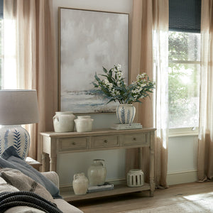 Delphine Collection 3 Drawer Console With Shelf [cid:24664-a]