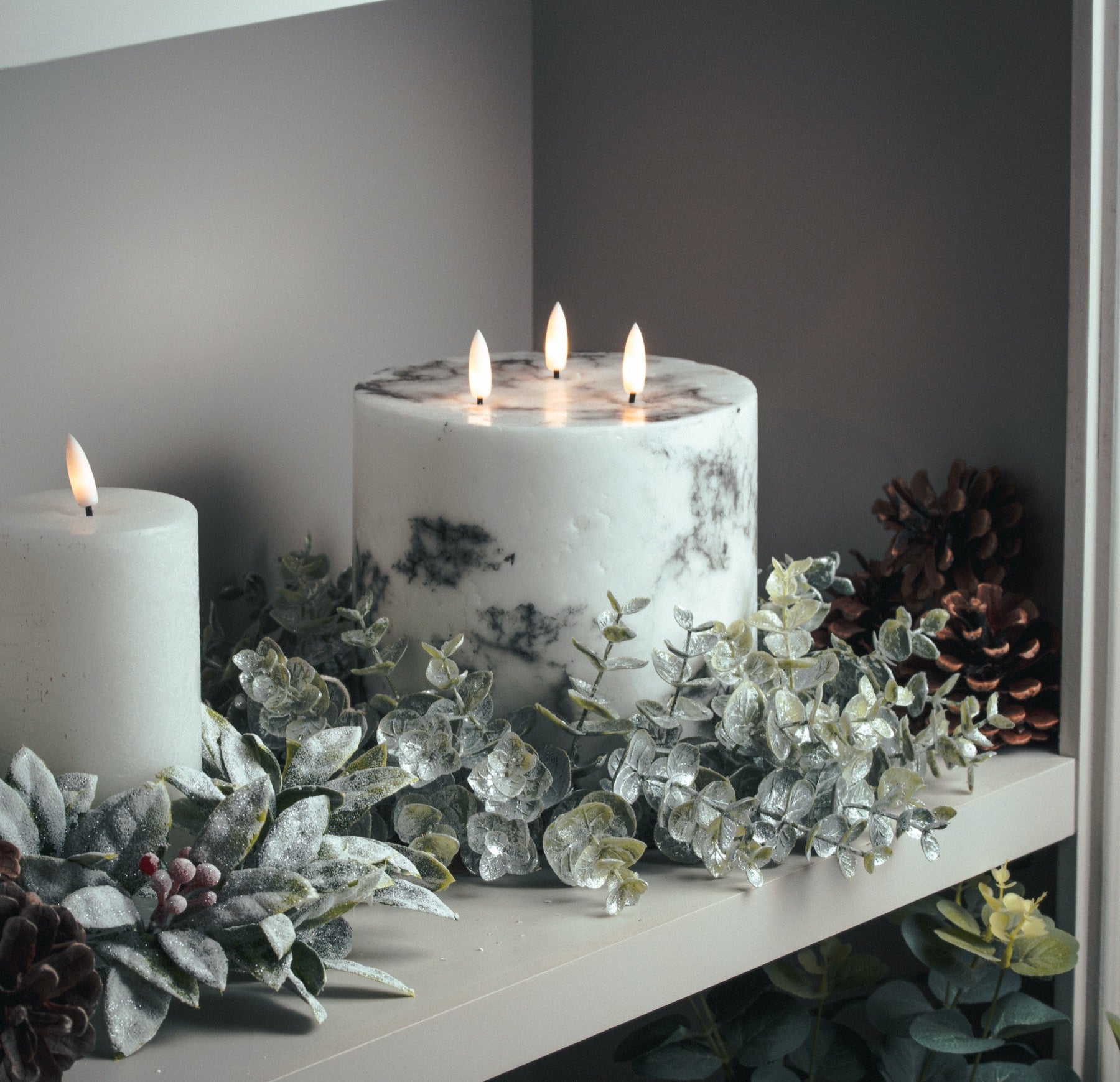 Frosted Eucalyptus Candle Wreath_1879