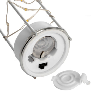 Frosted Grey Glass Lantern with Rope Detail and LED_790