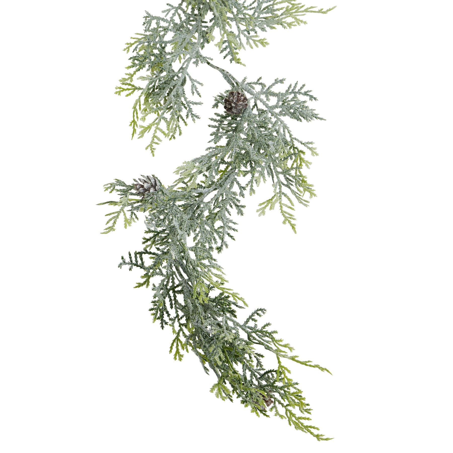 Frosted Pine Garland With Pinecones_4846
