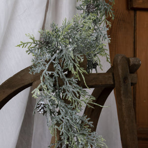 Frosted Pine Garland With Pinecones_4848