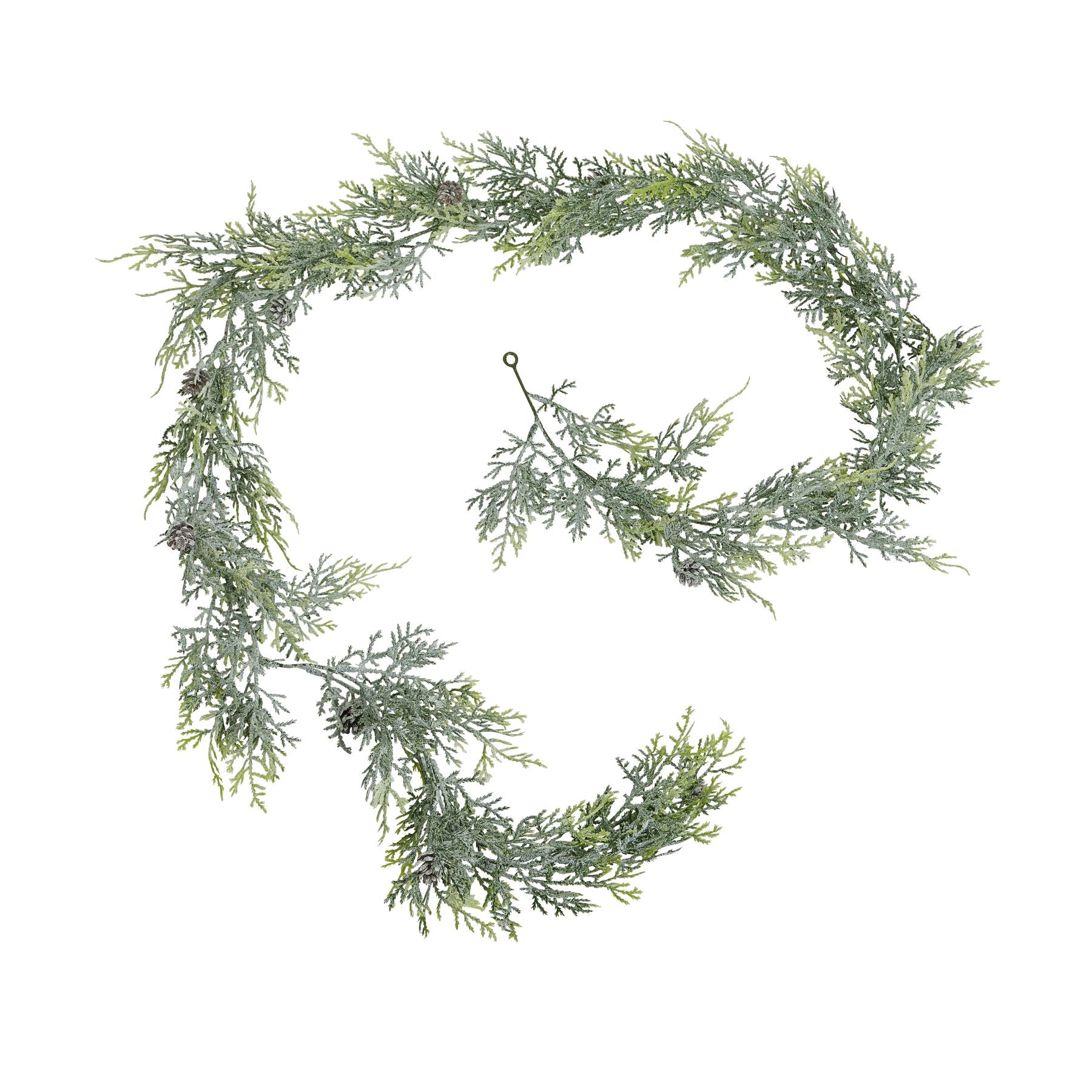 Frosted Pine Garland With Pinecones_4845
