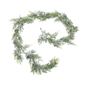 Frosted Pine Garland With Pinecones_4845