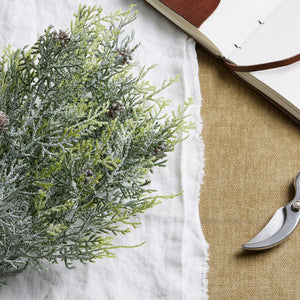 Frosted Pine Spray Stem With Pinecones_4851