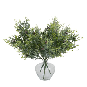 Frosted Pine Spray Stem With Pinecones_4853