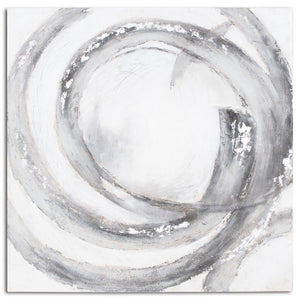 Galaxy Silver And Grey Hand Painted Canvas_3831