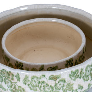 Large Green Clover Ceramic Bowl Pot [cid:24738-c]