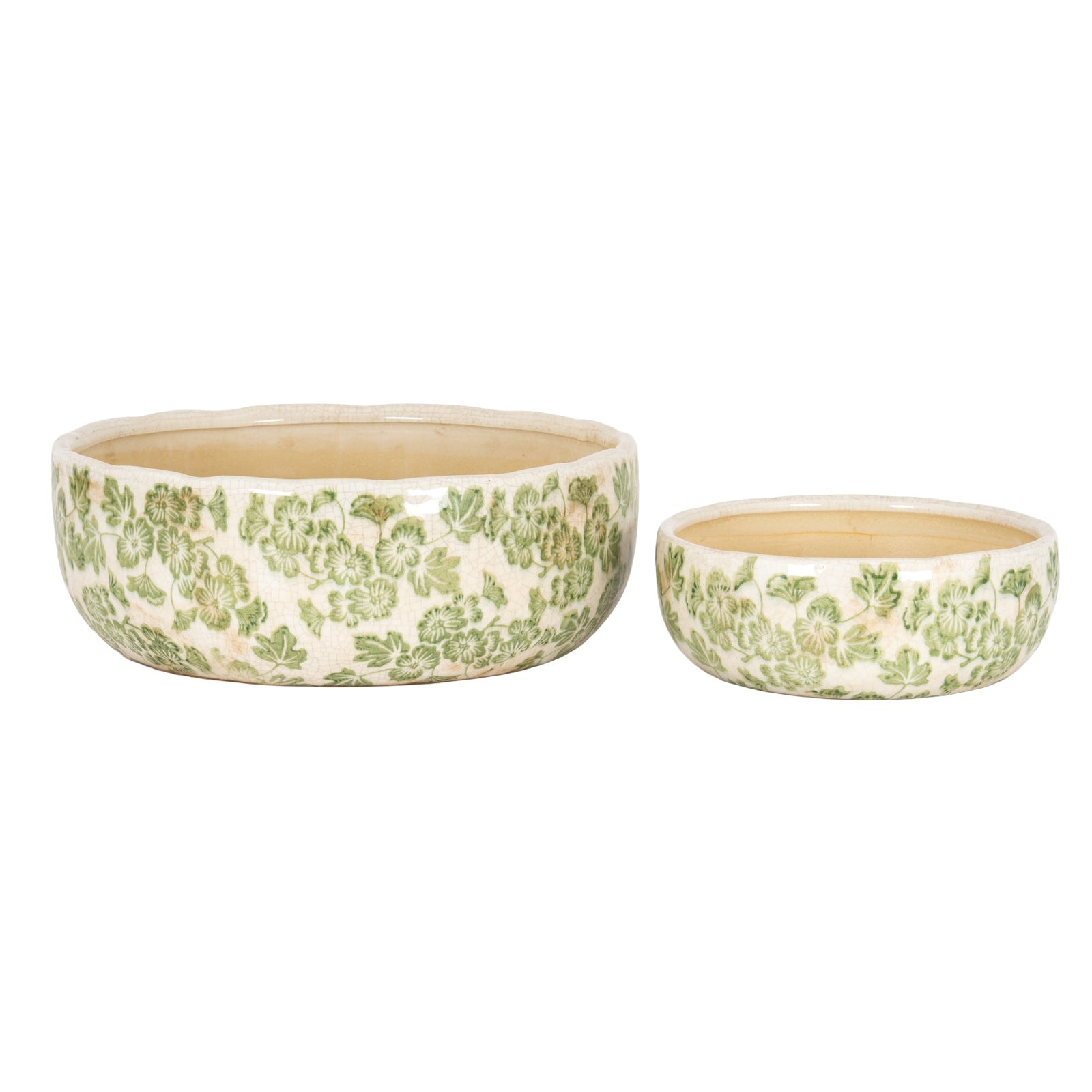 Large Green Clover Ceramic Bowl Pot [cid:24738-b]