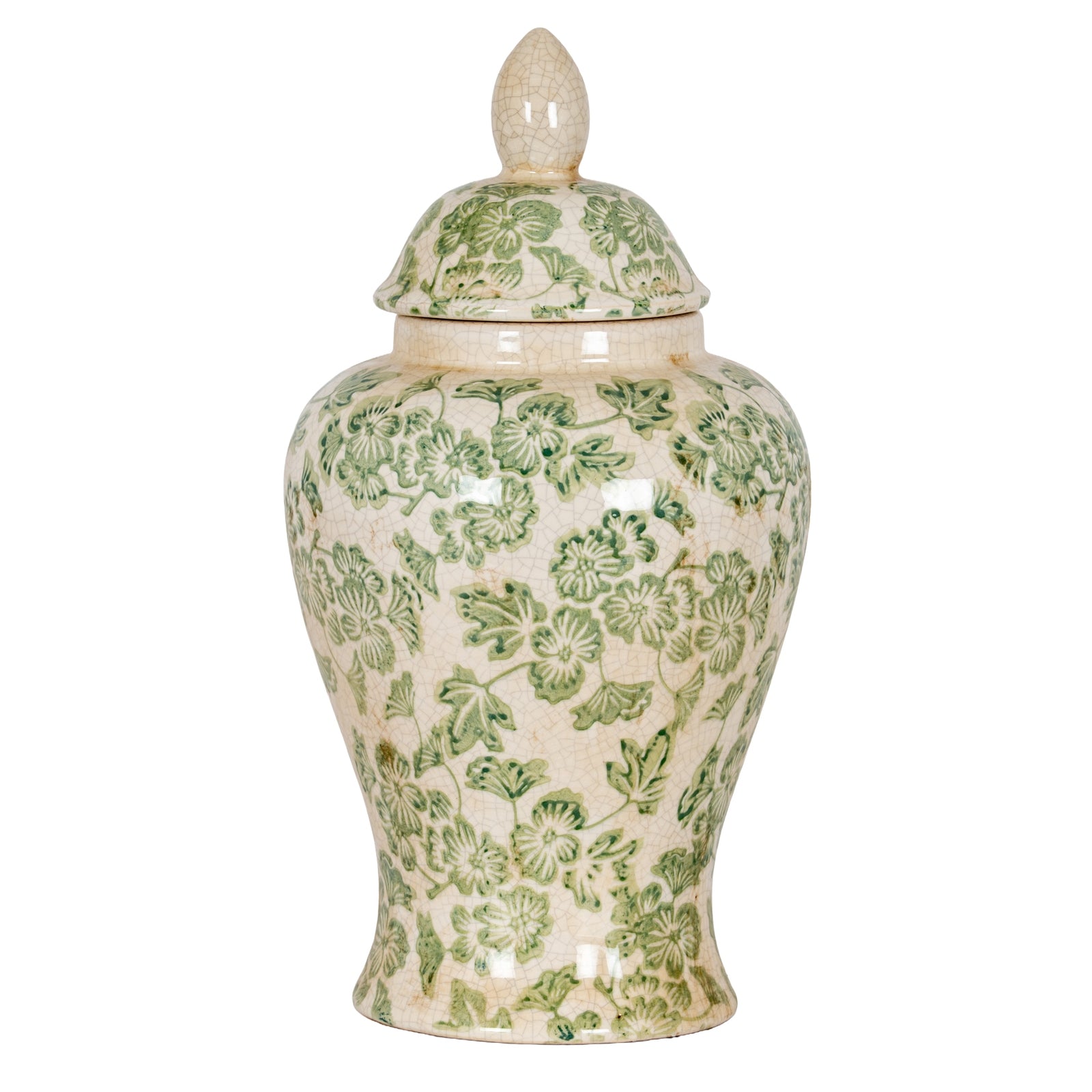 Green Clover Ceramic Ginger Jar [cid:24735]